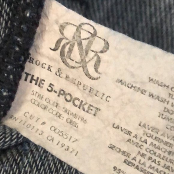 PREMIUM ROCK & REPUBLIC 5-POCKET SKINNY JEANS 26x28 ๐ - Picture 4 of 13